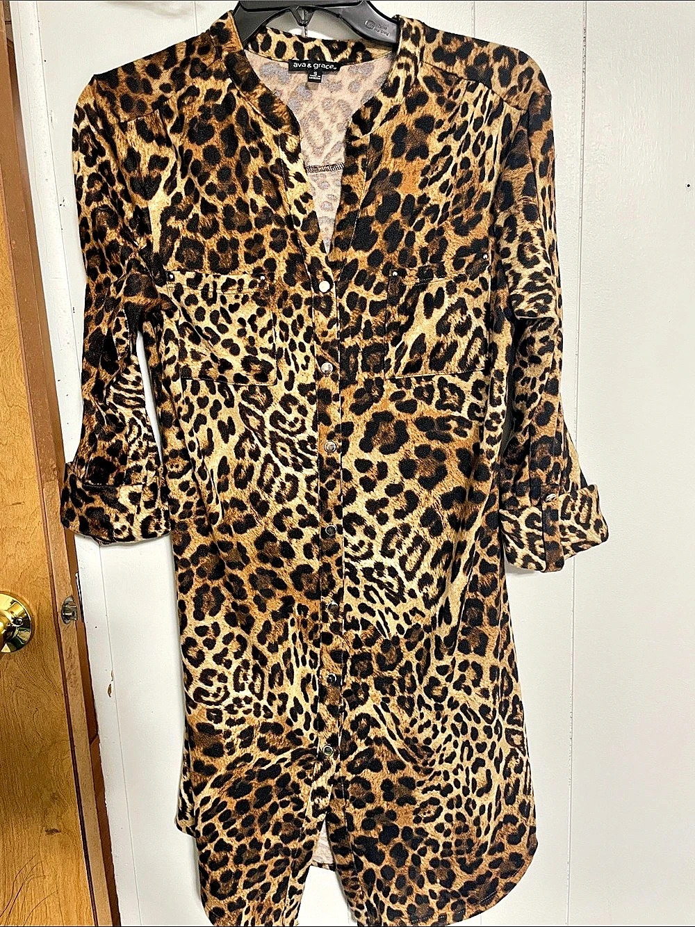 Ava & Grace Leopard Print Mini Dress Like New